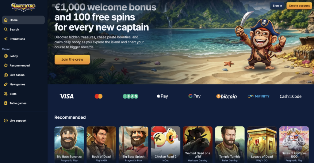 Winner Island Credit Card Casino