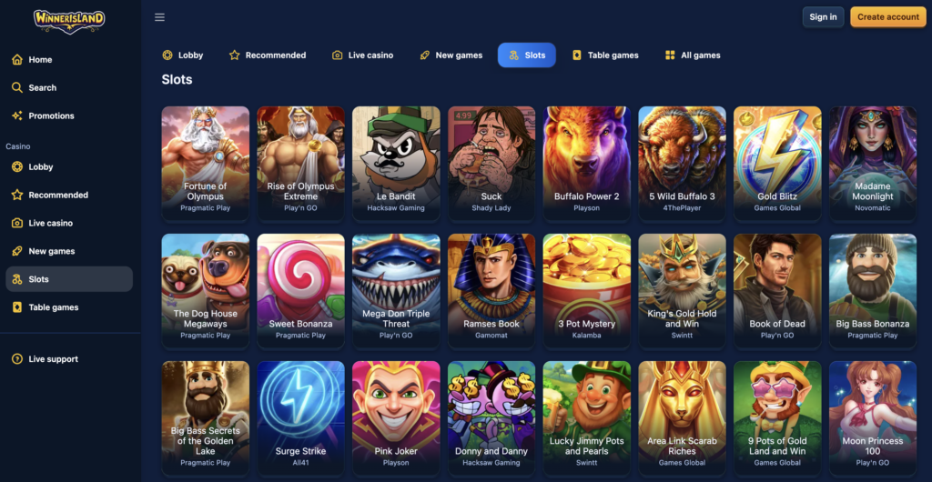 Winner Island Credit Card Casino 2